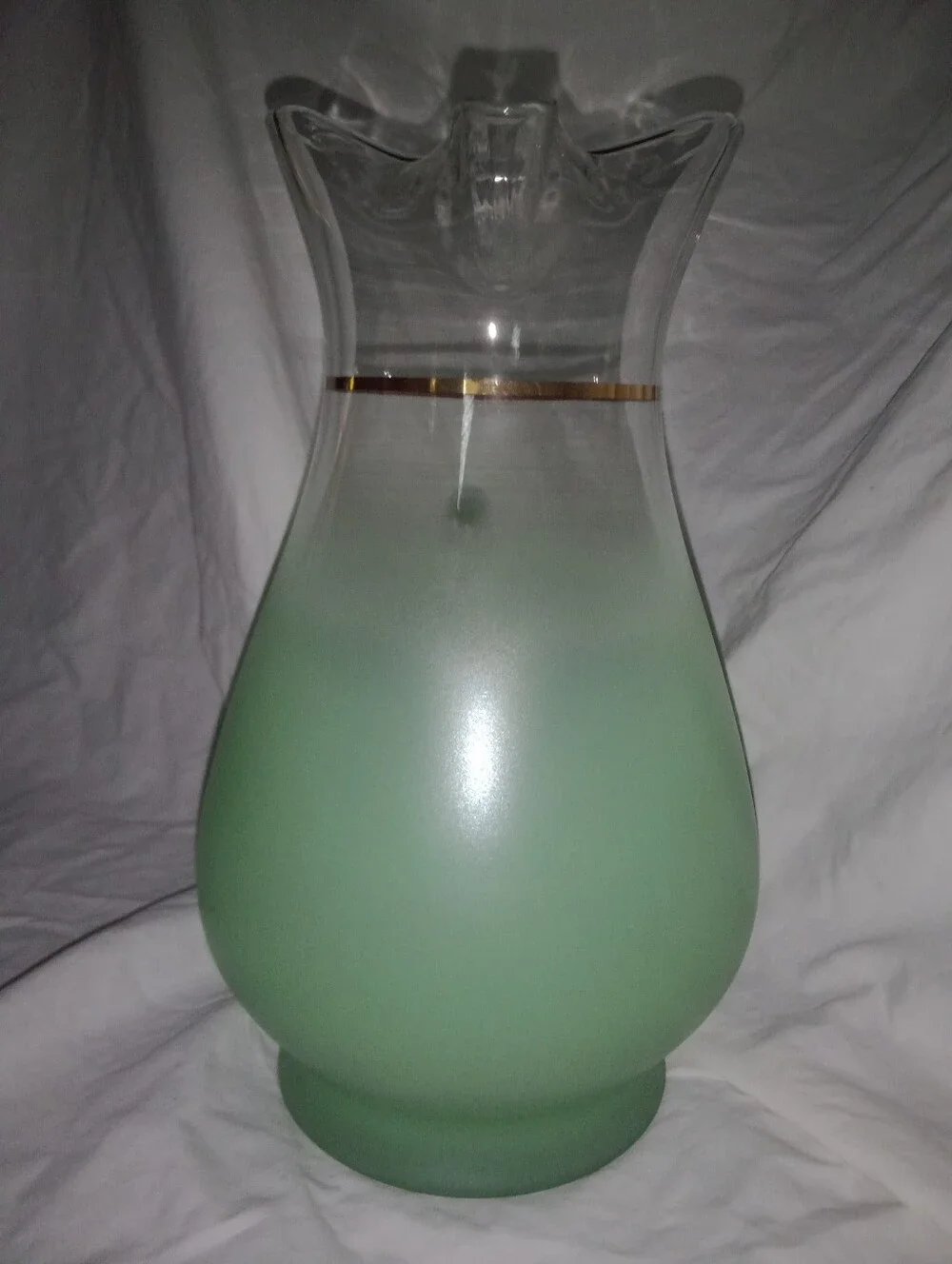Vintage Blendo Seafoam Green Glass Pitcher 10 1/8